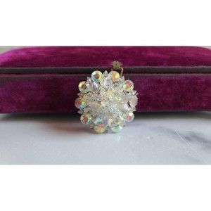 Vintage Circular Beaded Brooch